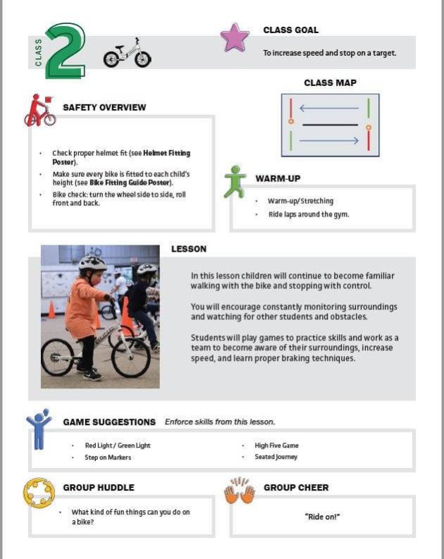 All Kids Bike curriculum sample page