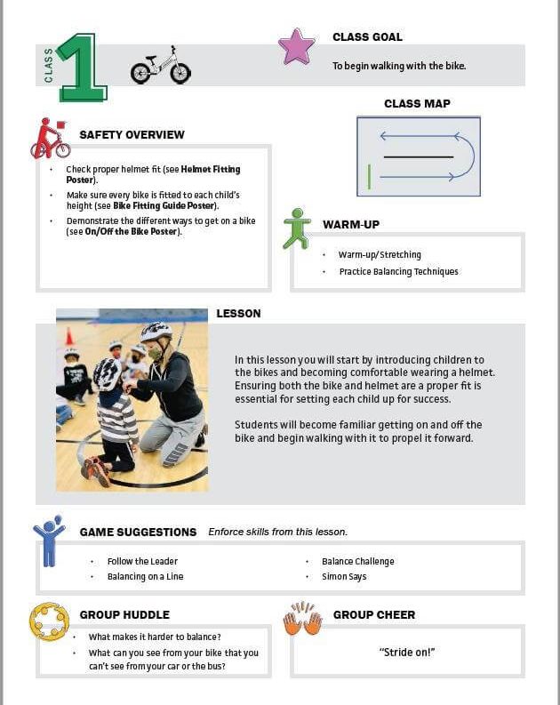 All Kids Bike curriculum sample page